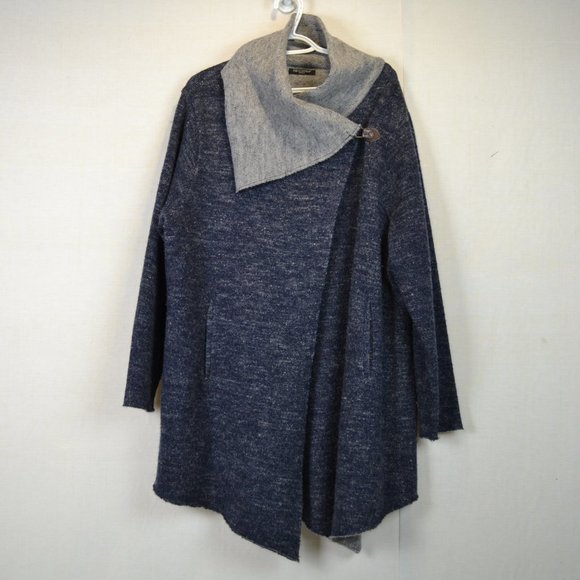 For CYNTHIA 100% wool neck cardigan sweater wrap long sleeve size large,pockets - Picture 1 of 7